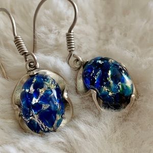 🔴 925 silver earrings with gorgeous stone